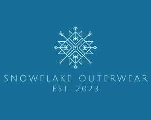 Modern Geometric Snowflake logo design