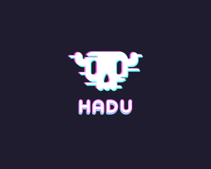 Program - Skull Retro Glitch logo design