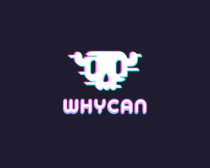 Game Stream - Skull Retro Glitch logo design