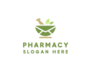 Mail Leaves Pharmacy logo design