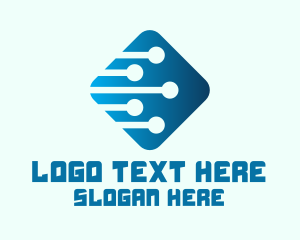 Telecommunications - Digital Circuit Diamond logo design