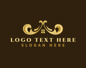 Fleur De Lis - Decorative Luxury Roof House logo design