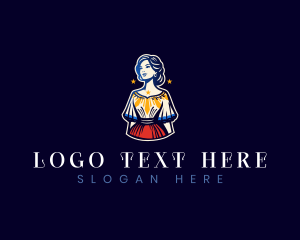 Maria Clara - Filipina Filipiniana Woman logo design