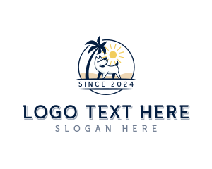 Palm Tree - Beach Dog Travel logo design