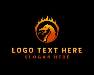 Mythical - Fire Dragon Gaming logo design