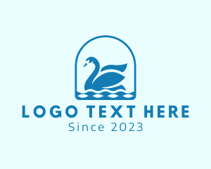 Migratory Bird - Elegant Goose Swan logo design