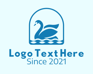Pelican - Blue Goose Emblem logo design