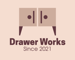 Drawer - Wooden Cabinet Furniture logo design