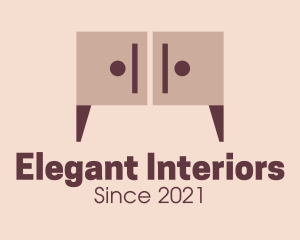 Wooden Cabinet Furniture logo design