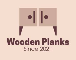 Wooden Cabinet Furniture logo design