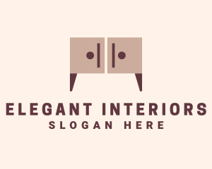 Wooden Cabinet Furniture logo design