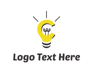 Filament - Light Bulb Idea Letter C logo design