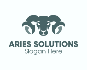 Aries - Ram Head Silhouette logo design