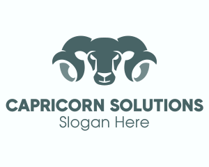 Capricorn - Ram Head Silhouette logo design