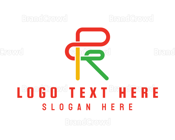 Colorful Letter R Outline Logo