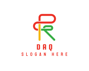 Colorful Letter R Outline Logo