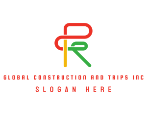 Fabrication - Colorful Letter R Outline logo design