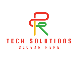 Marketing Firm - Colorful Letter R Outline logo design