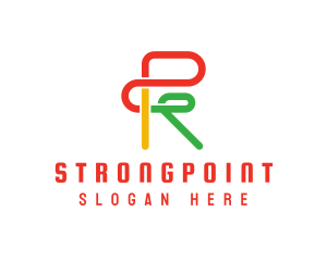 Initial - Colorful Letter R Outline logo design