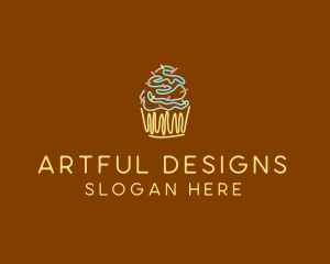 Sprinkle Cupcake Dessert logo design