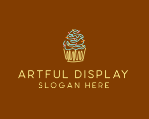 Sprinkle Cupcake Dessert logo design