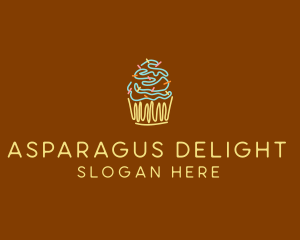 Sprinkle Cupcake Dessert logo design