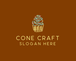 Sprinkle Cupcake Dessert logo design