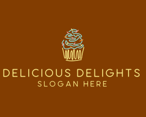 Sprinkle Cupcake Dessert logo design