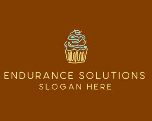 Sprinkle Cupcake Dessert logo design