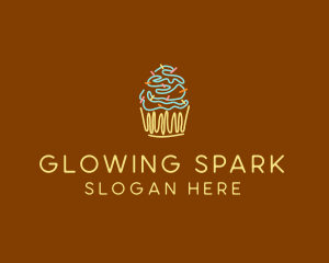 Sprinkle Cupcake Dessert logo design