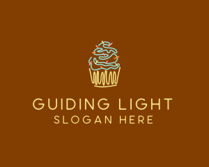 Sprinkle Cupcake Dessert logo design