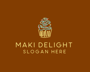 Sprinkle Cupcake Dessert logo design