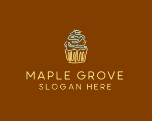 Sprinkle Cupcake Dessert logo design