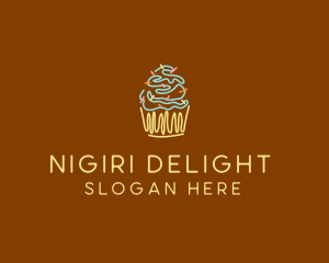 Sprinkle Cupcake Dessert logo design