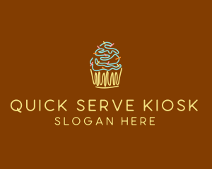 Sprinkle Cupcake Dessert logo design