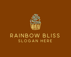 Sprinkle Cupcake Dessert logo design