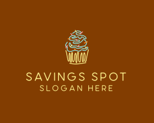 Sprinkle Cupcake Dessert logo design