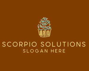 Sprinkle Cupcake Dessert logo design