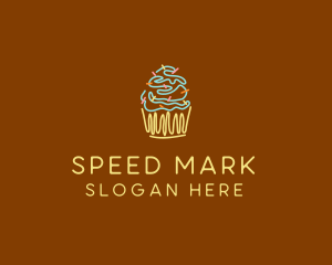 Sprinkle Cupcake Dessert logo design