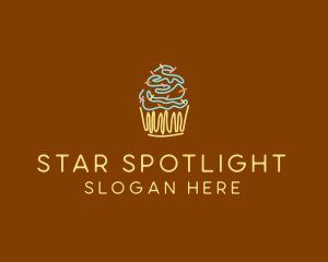 Sprinkle Cupcake Dessert logo design