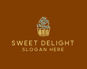 Sprinkle Cupcake Dessert logo design