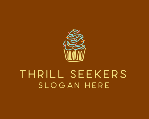 Sprinkle Cupcake Dessert logo design