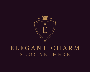 Elegant Crown Shield logo design