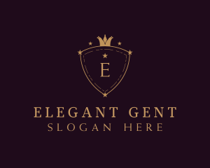 Elegant Crown Shield logo design