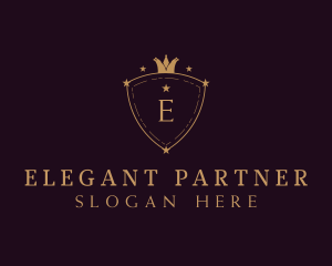 Elegant Crown Shield logo design