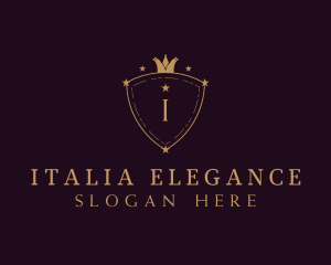 Elegant Crown Shield logo design