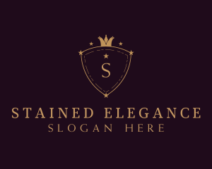 Elegant Crown Shield logo design