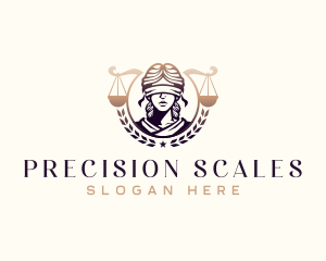 Scales - Woman Blindfold  Justice Scales logo design