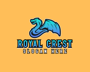 Heraldic - Flying Dragon Creature logo design