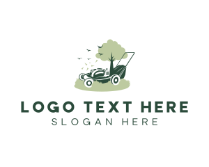 Lawn Mower Landscaping Equipment logo design